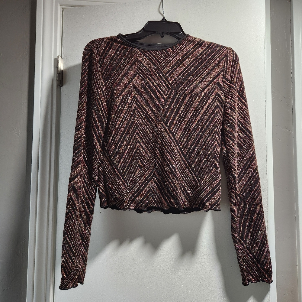 SHEIN Glitter Crop Top Size Large